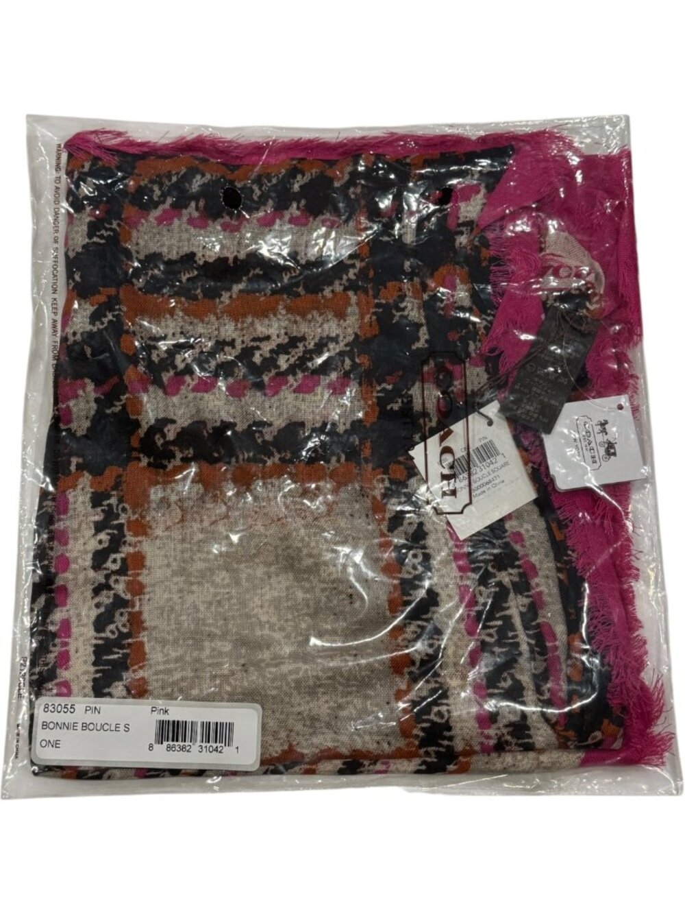 Coach Bonnie Square Scarf Pink Modal Silk Lightweight 83055 NWT MSRP $148 - Picture 3 of 6